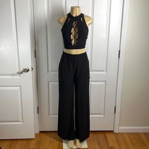 2 pieces black dress exceptional for summer spandex material size large